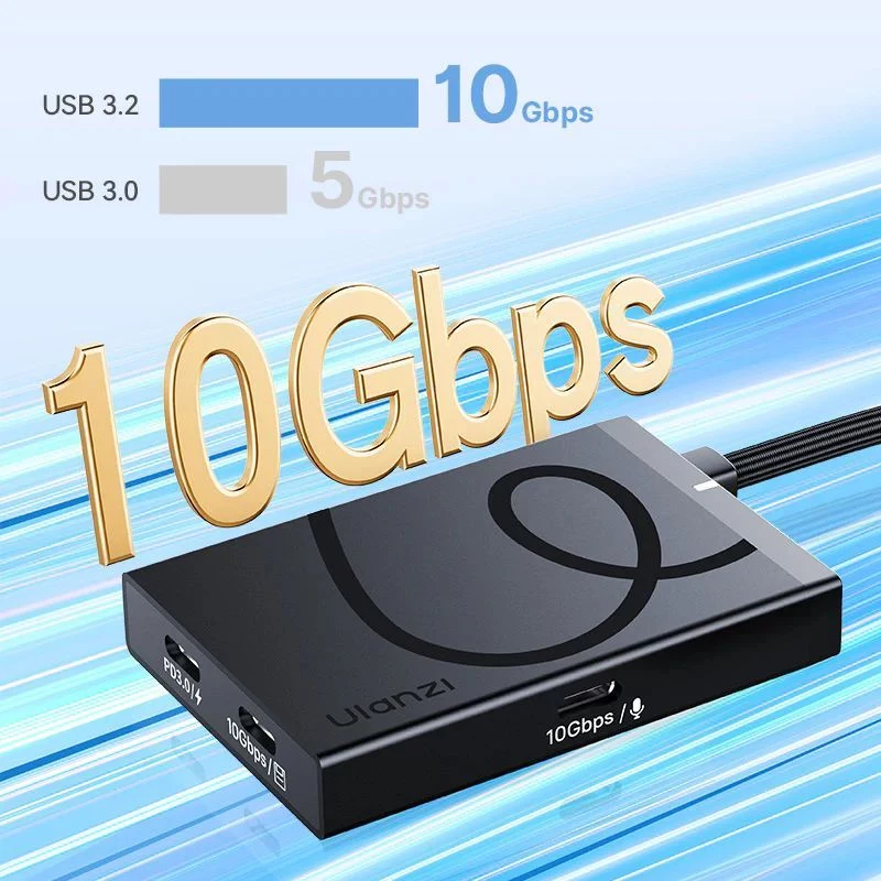 ULANZI H1 4-in-1 USB-C-keskitin HDMI 4K:lla ja 3x USB-C PD 3.0 10Gbps