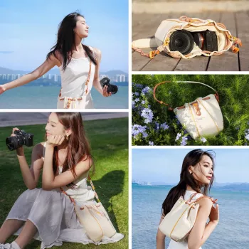 ULANZI DS01 crossbody-laukku kameralle, peilittömille järjestelmäkameroille, puhelimelle – beige