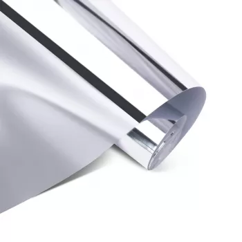 LOKLiK Permanent Adhesive Vinyl Film Mirror Metallic - Silver - 30,5 x 180 cm (12 inch x 6')