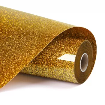 LOKLIK glitter-lämmönsiirtovinyyli - Golden - 30,5 x 90 cm (SG-HTV-1568-US-L-B2B)