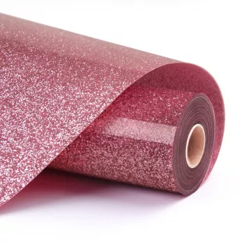 LOKLIK glitter-lämmönsiirtovinyyli - Pink - 30,5 x 90 cm