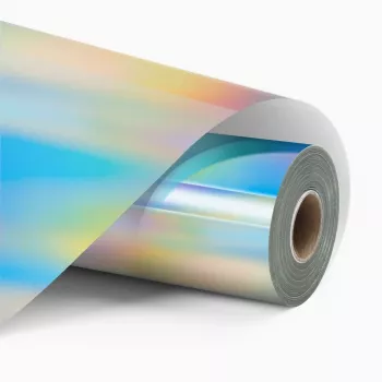 LOKLiK pysyvä liimaholografinen vinyylikalvo - Iridescent Silver - 30,5 x 90 cm