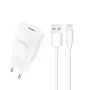 Dudao A4EU -laturi 10W 1xUSB-A USB-A - Lightning -kaapelilla (1m) - valkoinen