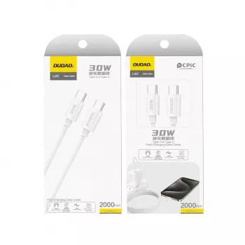 Dudao L4C USB-C - USB-C -kaapeli 2m valkoinen