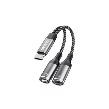 Dudao L13C+ 2-in-1 USB-C - USB-C -adapteri äänellä ja latauksella