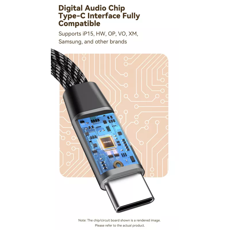 Dudao L13C+ 2-in-1 USB-C - USB-C -adapteri äänellä ja latauksella