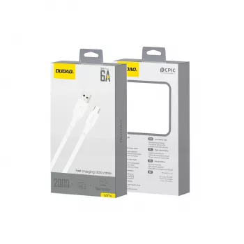 Dudao L2S USB-A–USB-C 30W 2m valkoinen lataus- ja datakaapeli
