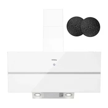 ISEASY TV1390D4-CC-I2 seinäliesituuletin 90cm 750m³/h ruostumaton teräs musta lasi