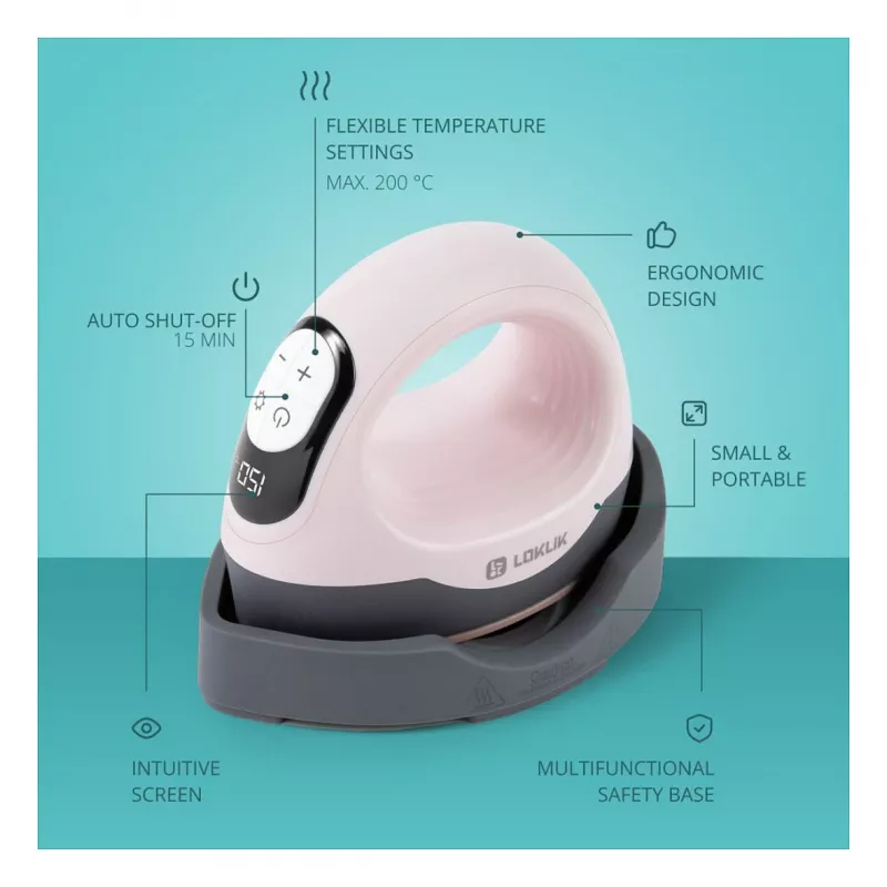 LOKLIK ImPress Mini 3 -lämpöpuristin - pastellinpunainen
