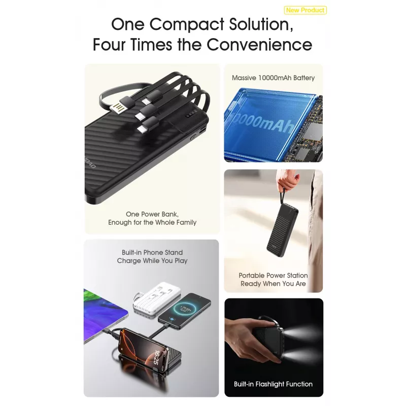 Dudao K11 Pro 20000 mAh power bank musta