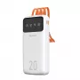 Dudao K6Pro+ power bank 20000mAh 4 sisäänrakennetulla kaapelilla USB-C, Micro USB, Lightning, USB-A (tulo) - valkoinen