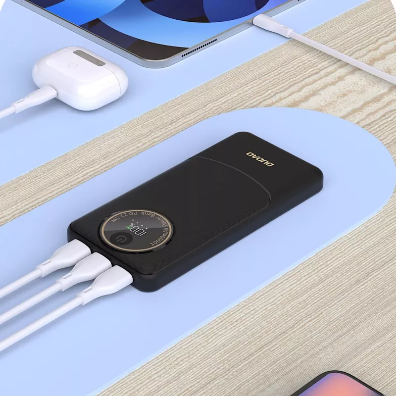 Powerbank Dudao K12 10000mAh PD22.5W USB-A, USB-C - valkoinen