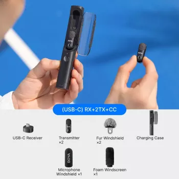 BOYA MAGIC-05 langaton mikrofoni 2.4GHz USB-C - musta