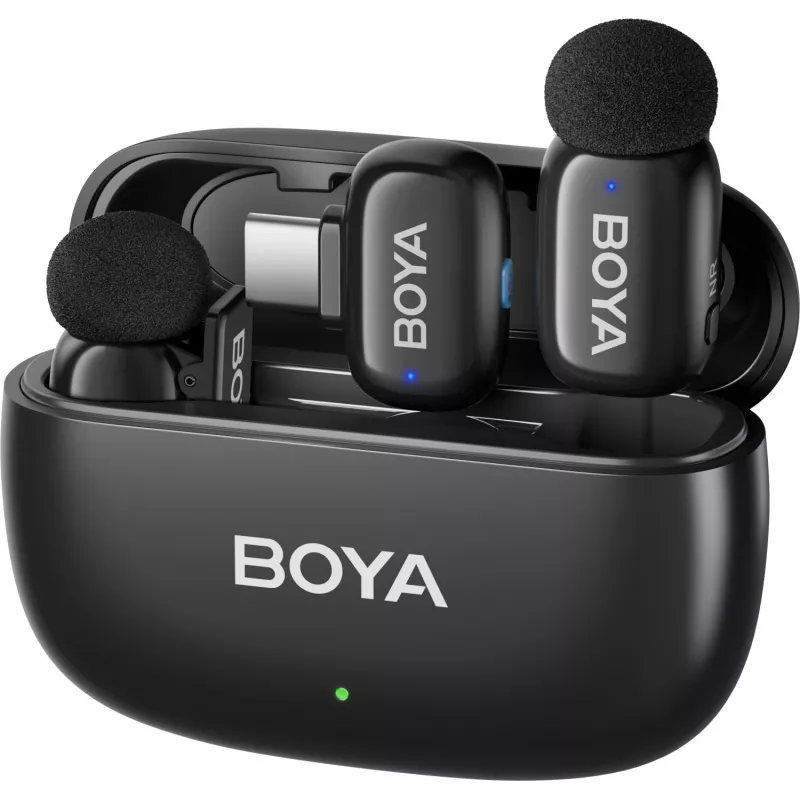 BOYA mini 2-02 langaton mikrofonijärjestelmä 2,4 GHz USB-C - musta
