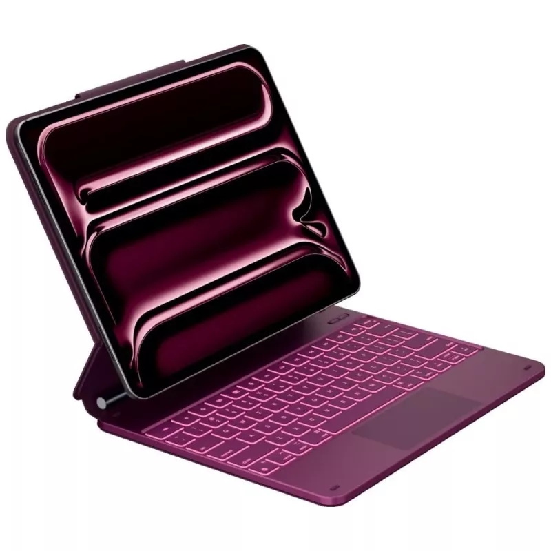 Typecase Edge näppäimistökotelo iPad Air 13 2024/2025, vadelmanpunainen