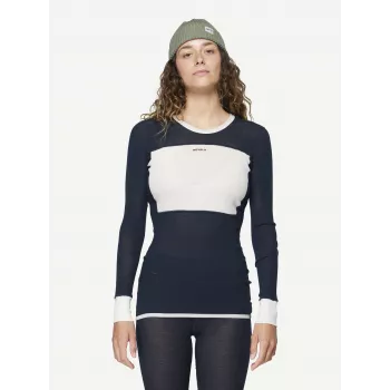 Devold Wool Mesh 190 Shirt naisten aluskerrastopaita - Ink/Offwhite, koko M