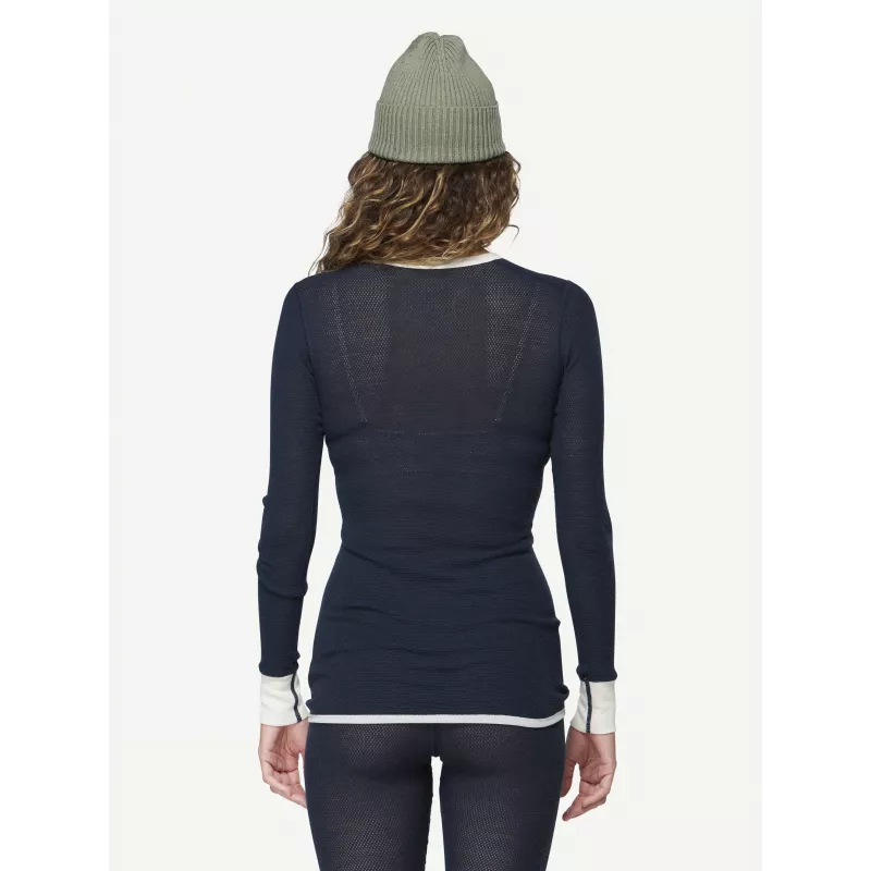 Devold Wool Mesh 190 Shirt naisten aluskerrastopaita - Ink/Offwhite, koko M