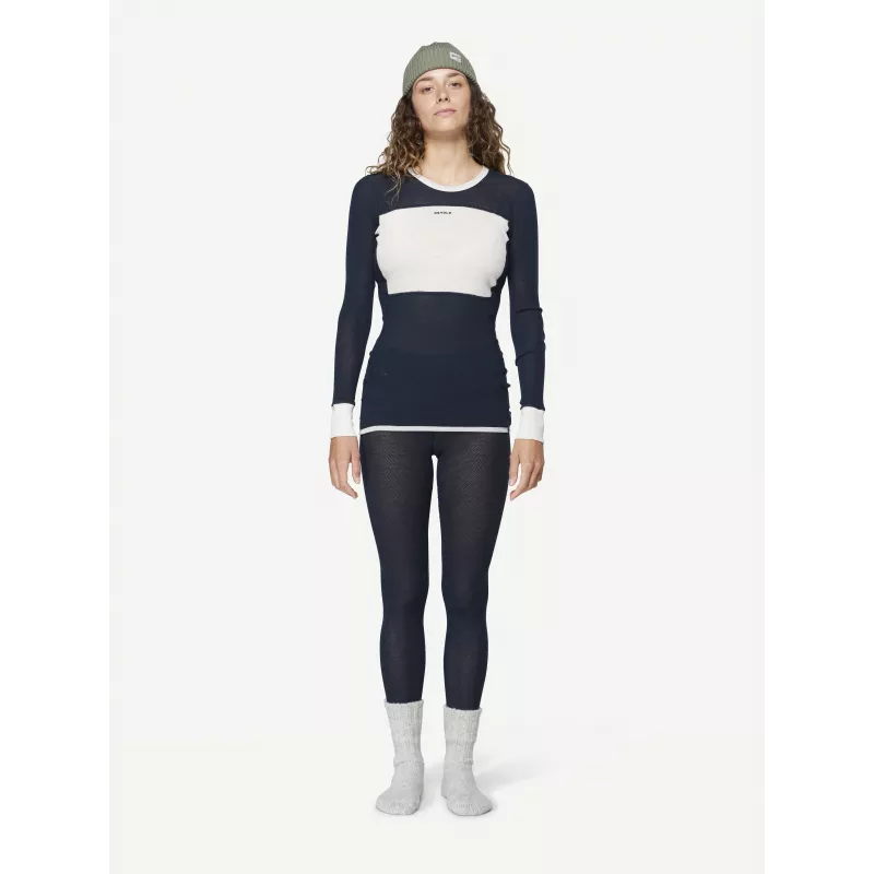 Devold Wool Mesh 190 Shirt naisten aluskerrastopaita - Ink/Offwhite, koko M