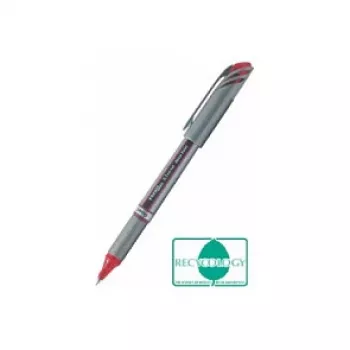 Pentel BL27-BX Liquid Gel -kynä – hopea – punainen – 0,7 mm – 0,35 mm – metallikotelo – sisäänvedettävä