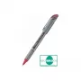 Pentel BL27-BX Liquid Gel -kynä – hopea – punainen – 0,7 mm – 0,35 mm – metallikotelo – sisäänvedettävä