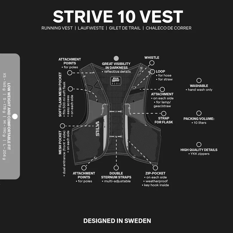Silva Strive 10 juoksuliivi - musta, koko L
