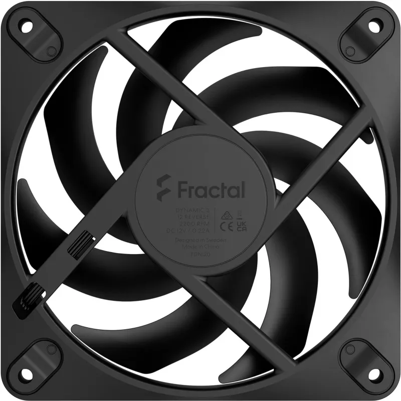 Fractal Design Dynamic 3-12 Reverse musta 120mm kotelotuuletin (FD-F-DY3-1202)