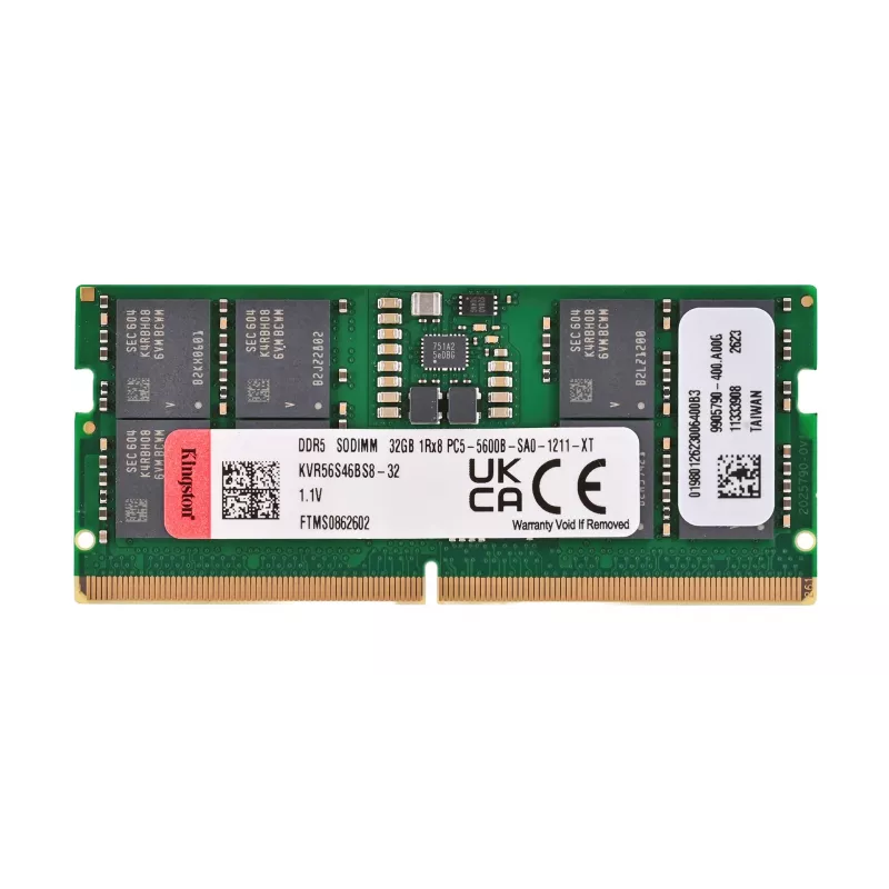 Kingston Technology KVR56S46BS8-32 32 GB DDR5 5600 MT/s SO-DIMM muistimoduuli