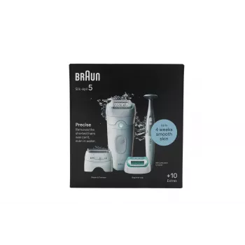 Braun Silk-épil 5 5-251 epilaattorisarja Wet & Dry johdoton ladattava valkoinen/vaaleanpunainen