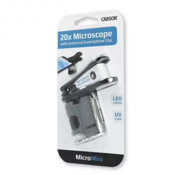 Carson MicroMini 20x Kannettava käsikäyttöinen mikroskooppi LED-valaistuksella - musta
