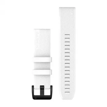 Garmin QuickFit 22 mm Silikonirannenauha valkoinen mustalla ruostumattomasta teräksestä valmistetulla soljella 010-12901-01