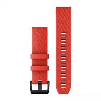 Garmin QuickFit 22 mm Silikonirannenauha laserpunainen mustalla ruostumattomasta teräksestä valmistetulla soljella 010-12901-02