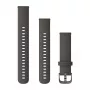 Garmin QuickFit 18 mm Silikonirannenauha grafiitti liuskekivenharmain ompelein 010-12932-0E
