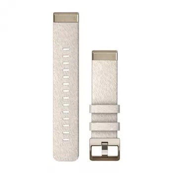 Garmin QuickFit 20 mm nylonranneke Fenix 5S/5S+/6S/7S -kelloihin, Cream, jossa Cream-Gold-solki