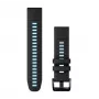 Garmin QuickFit 22 mm silikoninen kellonranneke, musta/sininen (010-13280-05)