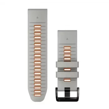 Garmin QuickFit 26 mm silikoniranneke kelloihin, Mist Grey/Orange (010-13281-02)