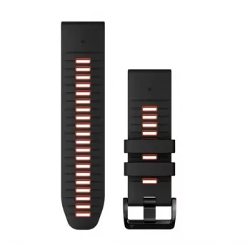Garmin QuickFit 26 mm silikoniranneke musta/punainen 010-13281-06