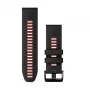 Garmin QuickFit 26 mm silikoniranneke musta/punainen 010-13281-06