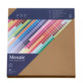 Artoz Papier Mosaic neliönmuotoiset kirjekuoret, natural, kumiliimattu, 20 kpl:n pakkaus (155 x 155 mm)