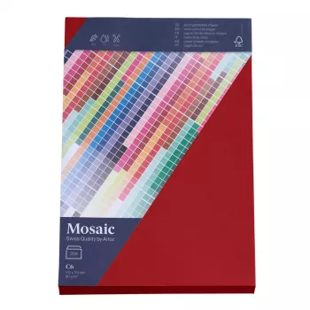 Artoz Papier Mosaic -kirjekuoret DIN C6 ilman ikkunaa tulipunainen kosteuskliimattava 20 kpl