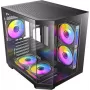 Antec CX M2 ARGB B Micro-ATX Tower -kotelo, musta, karkaistu lasi, 5x120mm ARGB-tuuletinta