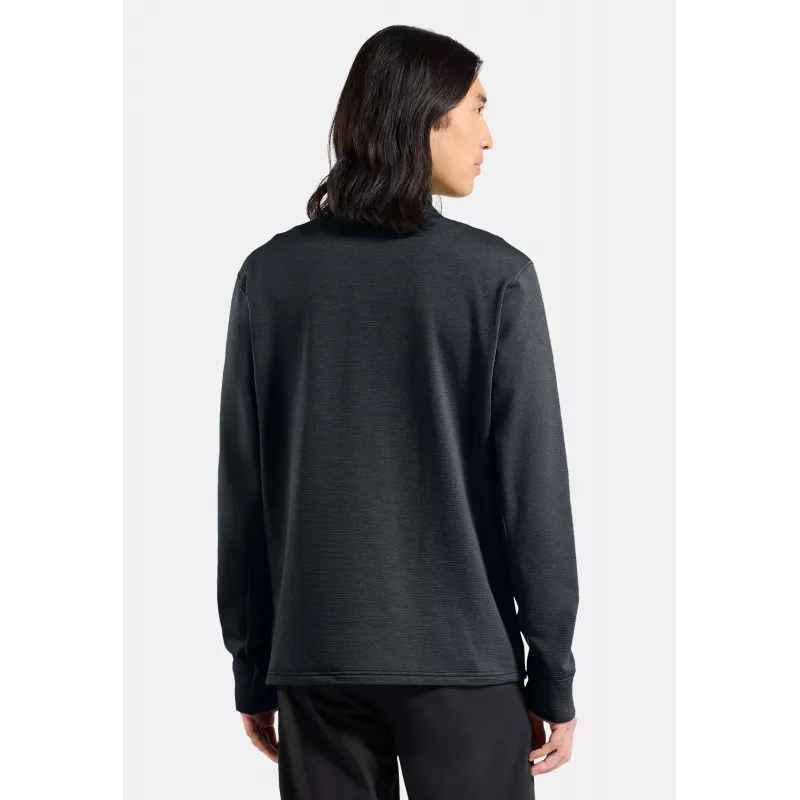 Odlo Grid Fleece Mid Layer Full Zip -takki - Black Melange, koko L