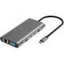 VALUE USB-C telakointiasema 10-in-1 4K60 2xHDMI 1xDP/VGA/GbE USB-C 2x PD - digitaalinen/data
