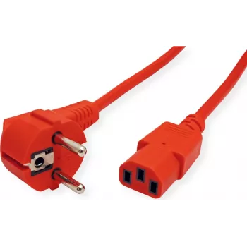 ROLINE virtajohto IEC320 C13, suora, punainen, 0,8 m