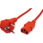 ROLINE virtajohto IEC320 C13, suora, punainen, 3 m