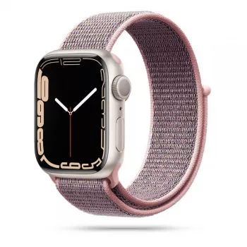 TECH-PROTECT Nylon Apple Watch 4 / 5 / 6 / 7 / 8 / SE (38 / 40 / 41 mm) Pink Sand Sport Loop -ranneke