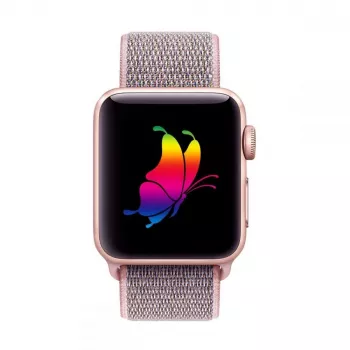 TECH-PROTECT Nylon Apple Watch 4 / 5 / 6 / 7 / 8 / SE (38 / 40 / 41 mm) Pink Sand Sport Loop -ranneke