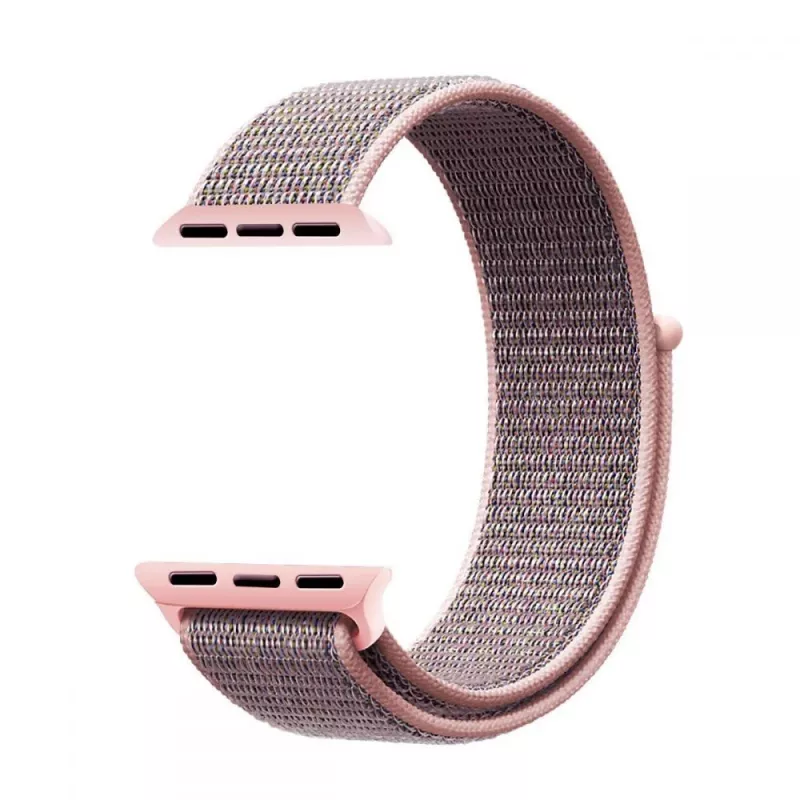 TECH-PROTECT Nylon Apple Watch 4 / 5 / 6 / 7 / 8 / SE (38 / 40 / 41 mm) Pink Sand Sport Loop -ranneke