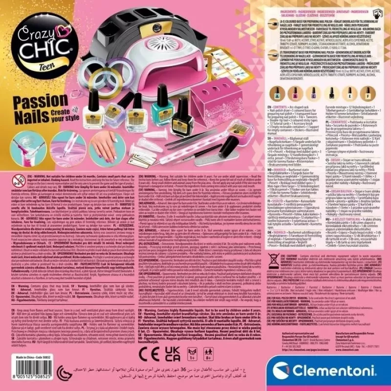 Clementoni Crazy Chic Nail Art -salonkipaketti - 50852