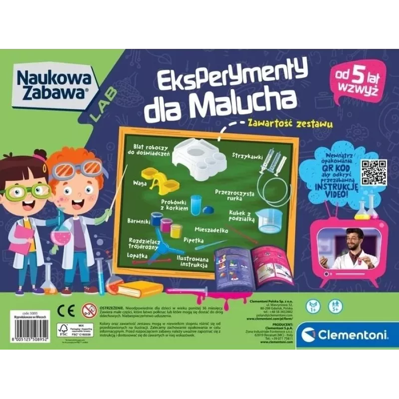 Clementoni Science & Play - kokeita pienille lapsille opetuslelu 50895