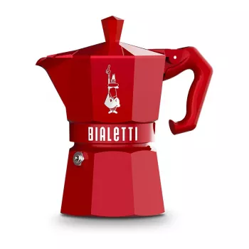 Bialetti Moka Exclusive 3 kupin punainen liesiespressokeitin (9055)